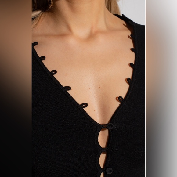 Nanushka Danique Cropped Cardigan Black Size Small - Picture 2 of 8